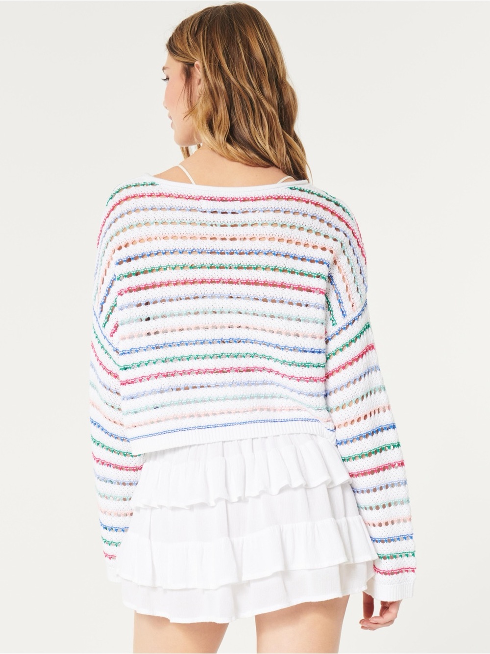 Hollister Crochet like Cropped Sweater